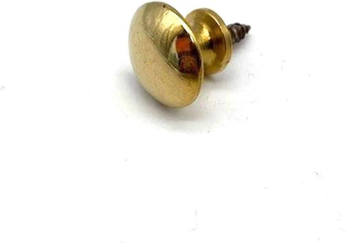 Knop Messing glanzend rond Paddenstoel 18mm