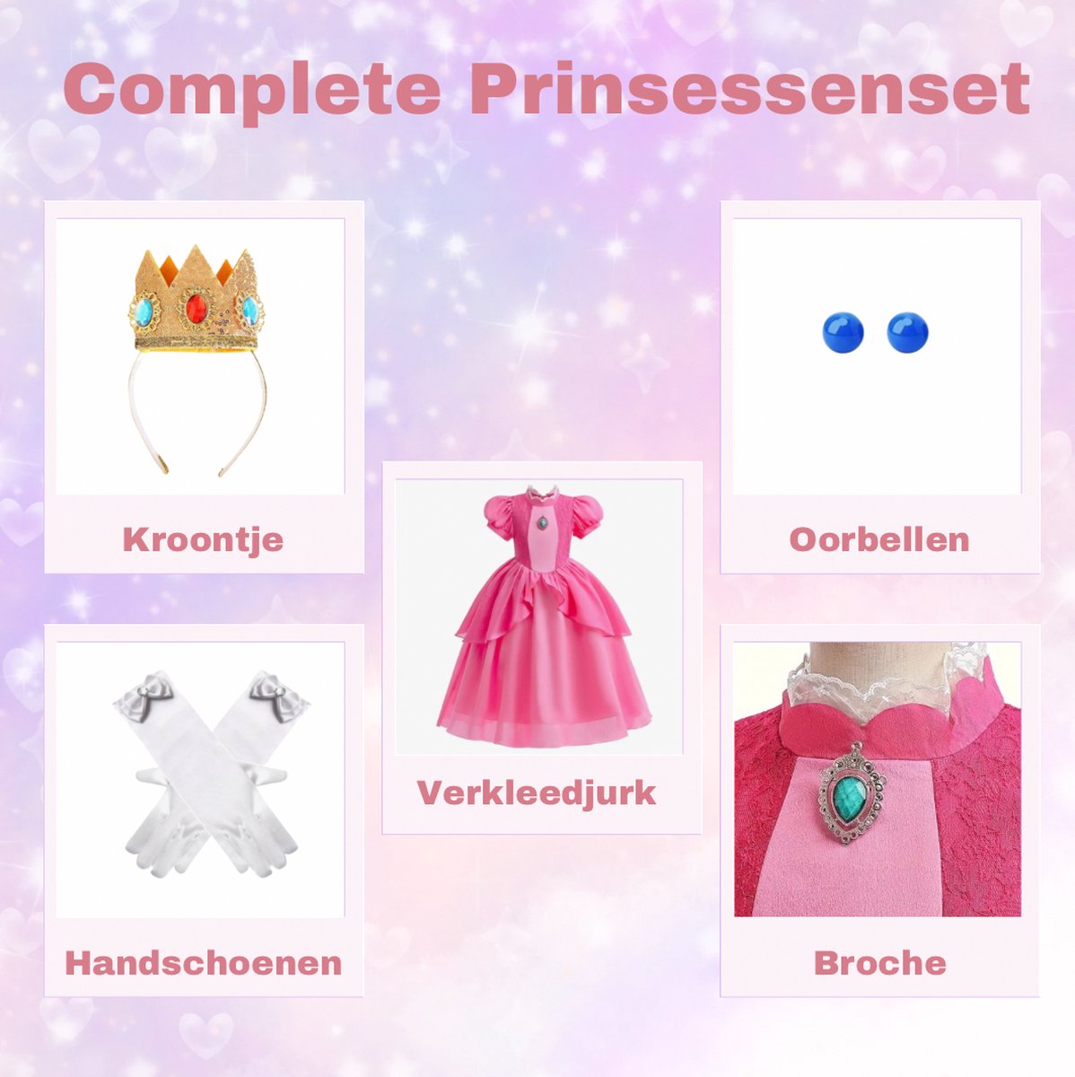 Joya Kids® Princess verkleed jurk voor kinderen | Verkleedjurk Meisje Prinses | Halloween thema kostuum | Carnaval kleding | prinsessen kostuum Jurk | — afbeelding 13