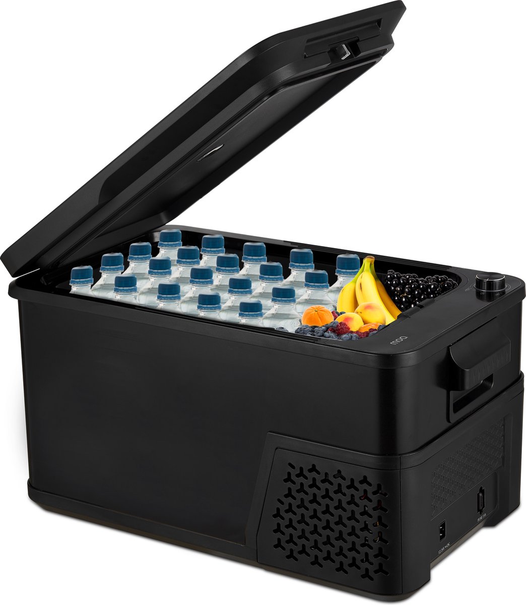 MOA Compressor Koelbox Elektrisch 12V en 230 volt - Coolbox - 21L - voor auto en camping - Vriezen tot -18°C - Frigobox - Zwart