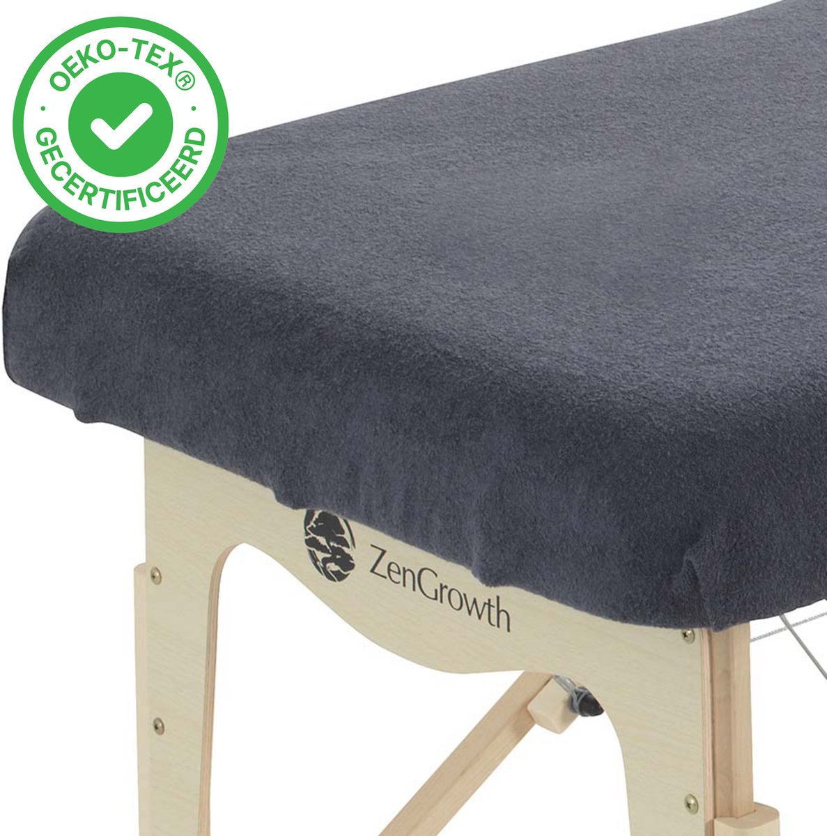 Goedkoopste ZenGrowth® Badstof Hoeslaken Massagetafel Grijs – Zonder uitsparing – 280 gram/m2 dikte – Geschikt voor massagetafels met lengte 180 tot 185 cm – 63 tot 71 cm breedte – Stretch materiaal