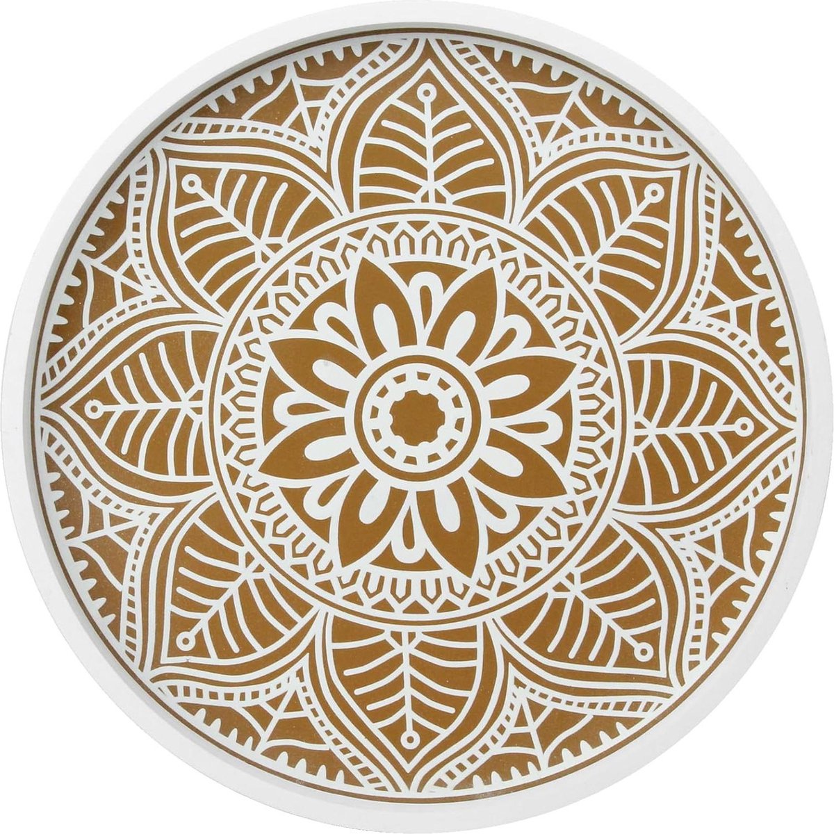 Decoratieve Serveerschaal van Hout 30cm - Wit - Serveerschalen van Hout