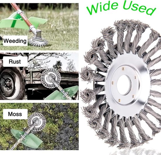 Professionele stalen onkruidborstel 15 cm voor bosmaaier - onkruidtrimmer - voegenborstel - kegelborstel - tuinonderhoud — afbeelding 4