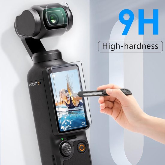 LKTOP Osmo Pocket 3 Lot de 3 films protecteurs d'écran et d'objectif