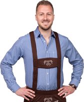 Chemise Oktoberfest à carreaux bleu-blanc 100% polyester | Taille XXL