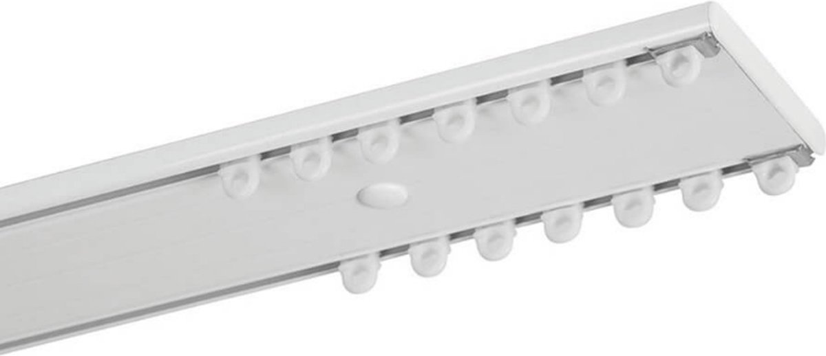 HDS Dubbele gordijnrails - 400cm (2 x 200cm) compleet pakket - plafond Wit (RAL 9010)