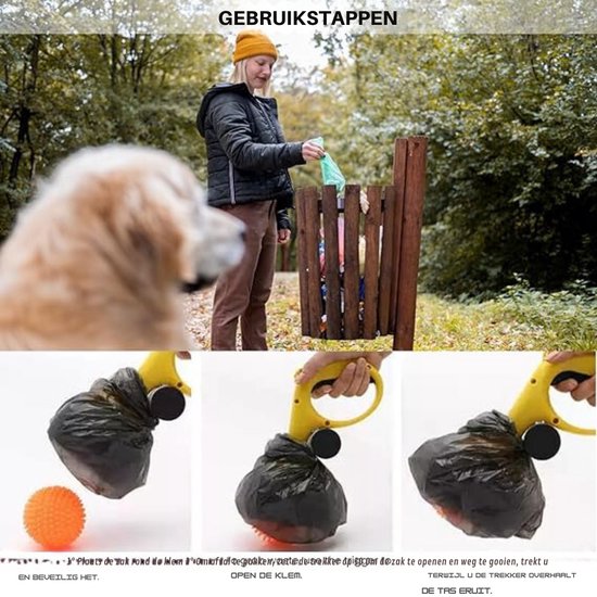 Weciau Draagbare hondenpoepschep, hondenpoepschep met tas en