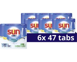 Sun - Vaatwascapsules - All-in 1 - Citroen - met Active Oxygen - 6 x 47 Vaatwastabletten - Voordeelverpakking