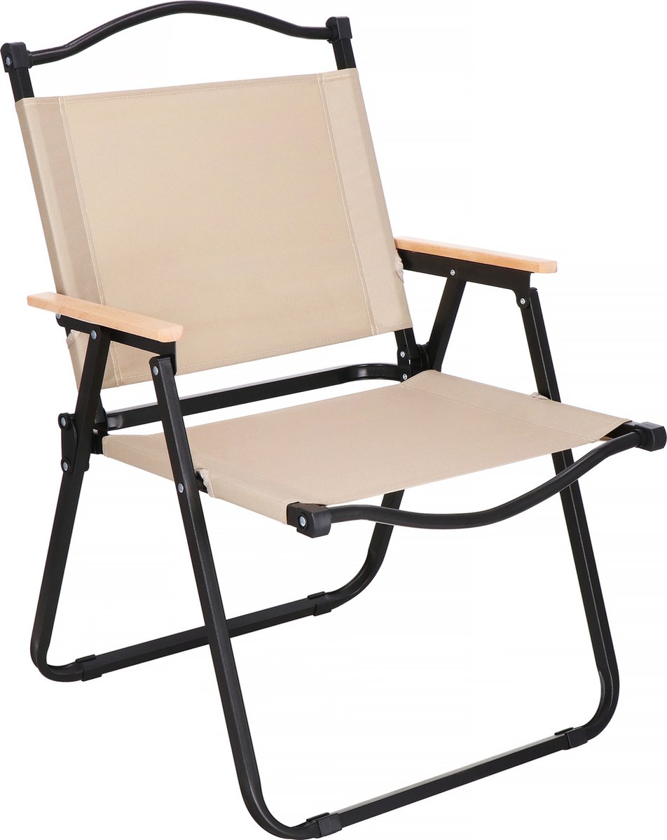Springos Campingstoel | Inklapbaar | Metaal | Beige