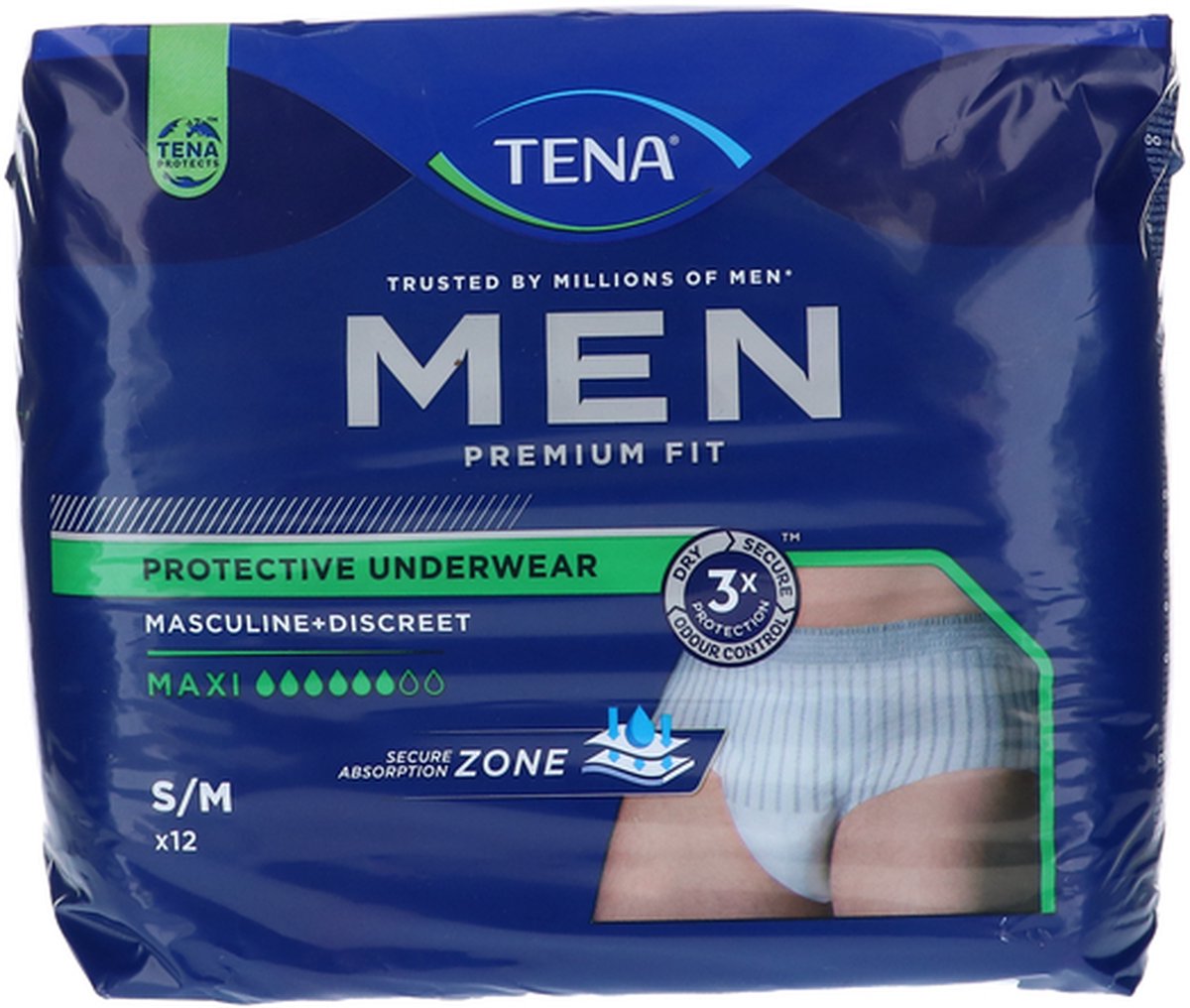 TENA Men Premium Fit underwear Level 4 Small/Medium- 4 x 12 stuks voordeelverpakking