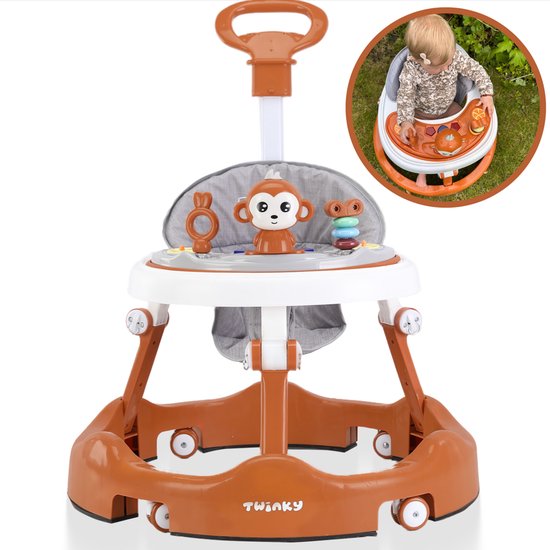 Foto: Twinky babywalker luxe loopstoel met 3 delige speelset loopstoeltje voor baby inclusief voetenmat en steel