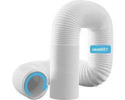 150 mm - 15 m lengte voor airconditioning afvoer - PP flexibele afvoerbuis - hittebestendig - compatibel met draagbare AC's