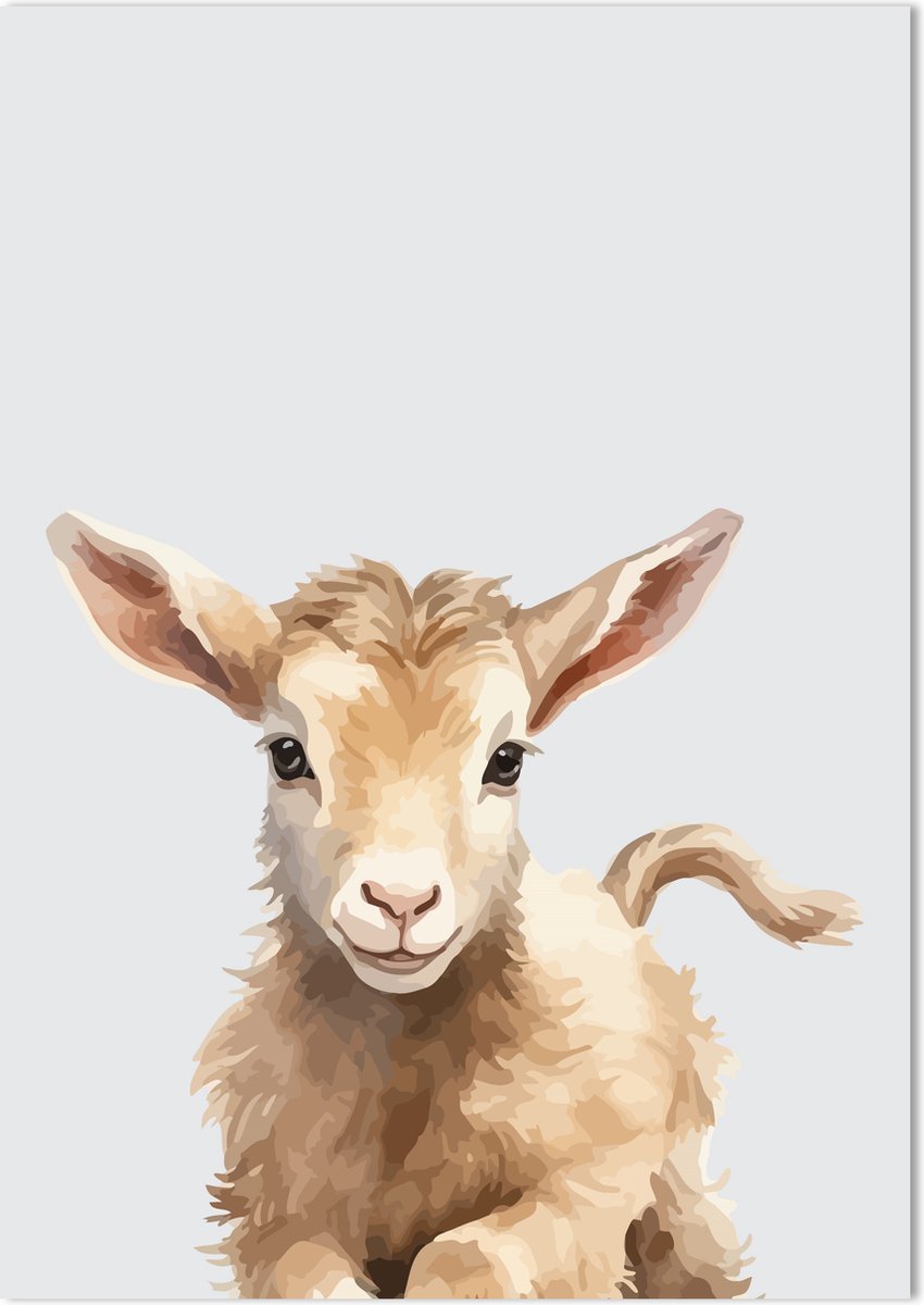 Geitje Poster 70 x 50 cm - Poster Kinderkamer - Dierenposter - Babykamer decoratie