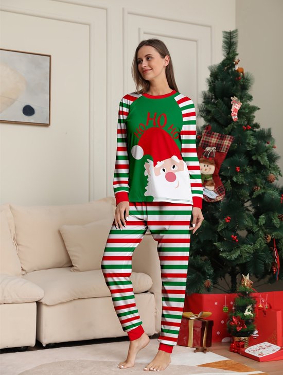 Kerstpyjama-set voor dames, UK winter, thermals, lange mouwen, button-down top, elastische taille, lange onderbroek, bijpassende pyjamaset, kerstprint, grafische thermische ondergoedset, vakantie