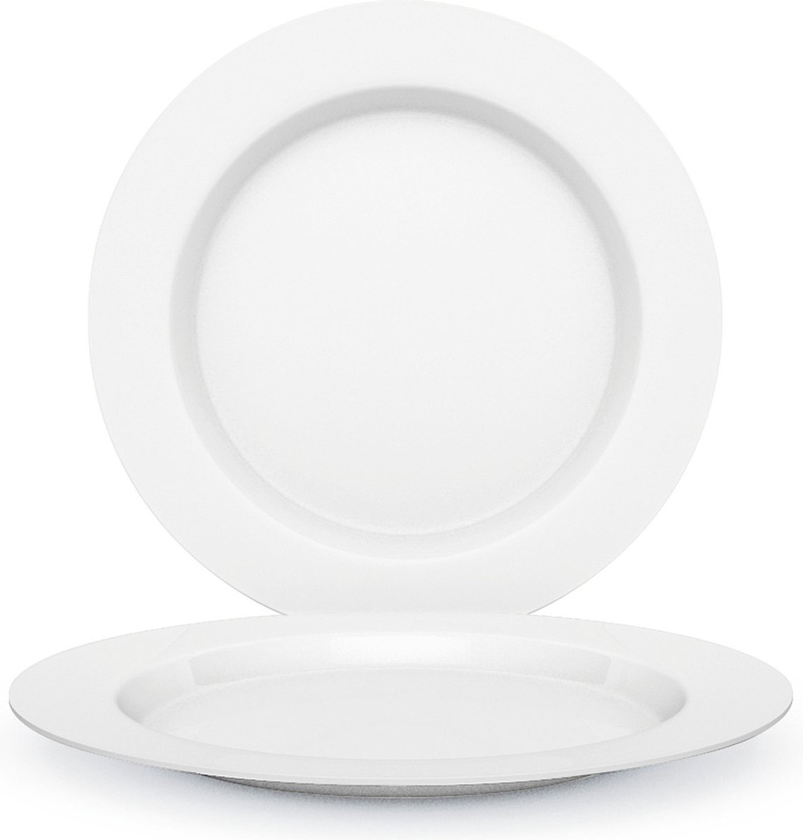 Juypal diner borden set - 12x - wit - kunststof - D26 cm - herbruikbaar - BPA-vrij - camping