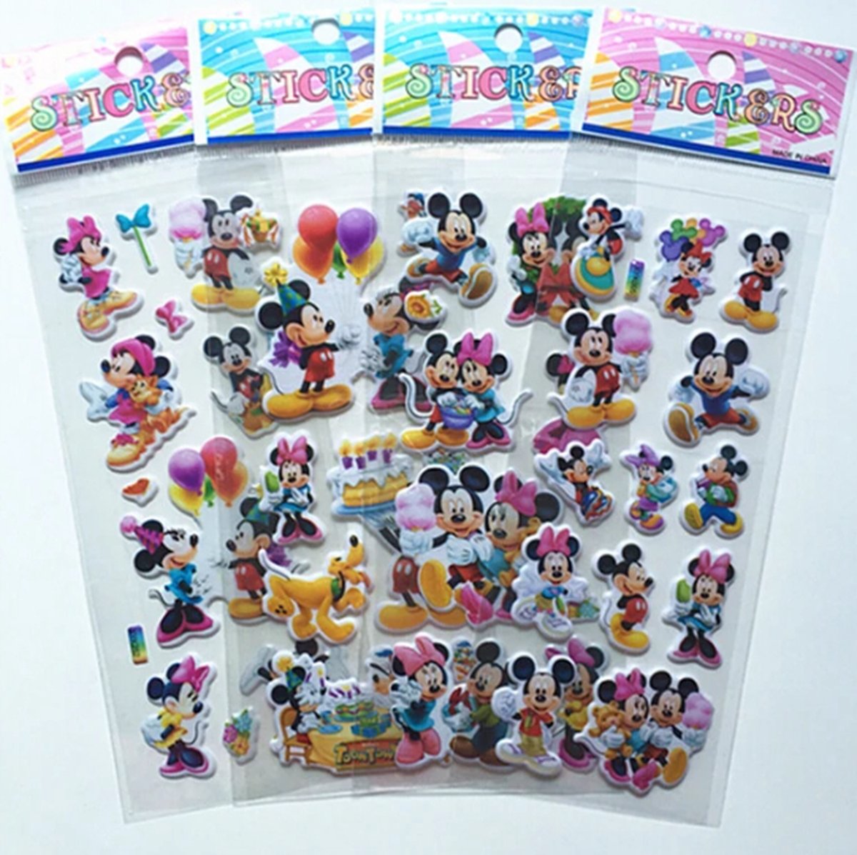 Mickey Mouse stickers 2 vellen Minnie Mouse Stickers Pluto Donald Duck Disney Katrien Duck Goofy stickervel