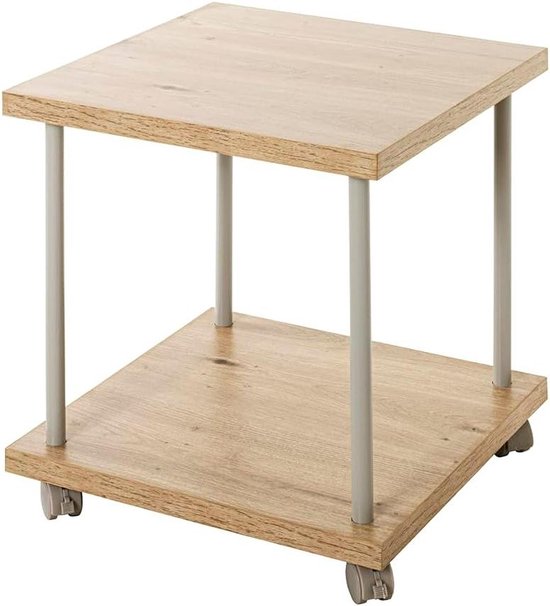 Bijzettafel in zwart staal met extra schap