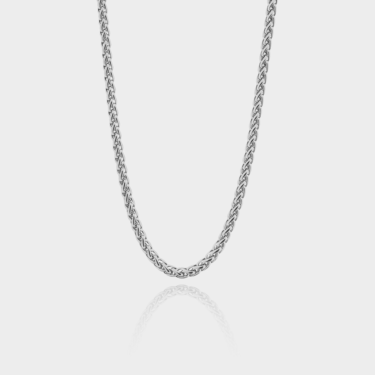 Wheat Ketting 5 mm - Zilveren Schakelketting - 60 cm lang - Ketting Heren - Olympus Jewelry