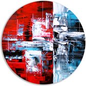 Abstract expressionisme schilderij - Moderne kunst muurcirkels - Muurdecoratie rond Slaapkamer - Wanddecoratie modern - Rond schilderij - Schilderijen & posters muurcirkel forex 80x80 cm