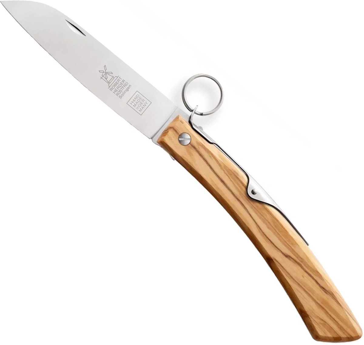 Robert Herder IBEX – Zakmes – Inklapbaar – Lemmet 120 mm – RVS – Heft Olijfhout