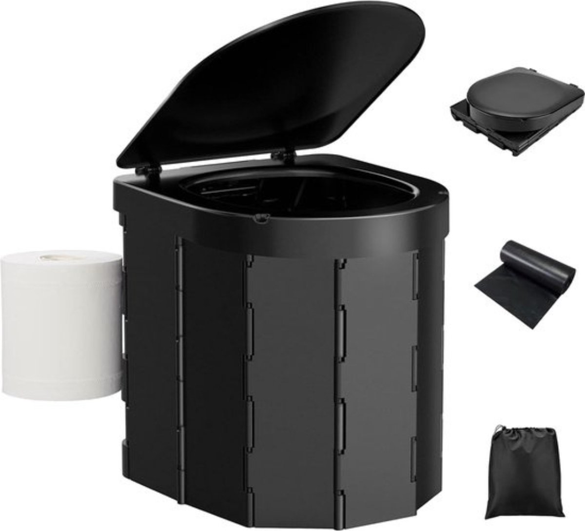 Opvouwbaar Draagbaar Camping Toilet - Lichtgewicht en Comfortabel - Ideaal voor Kamperen, Reizen, en Noodsituaties - Compact en Eenvoudig op te Bergen