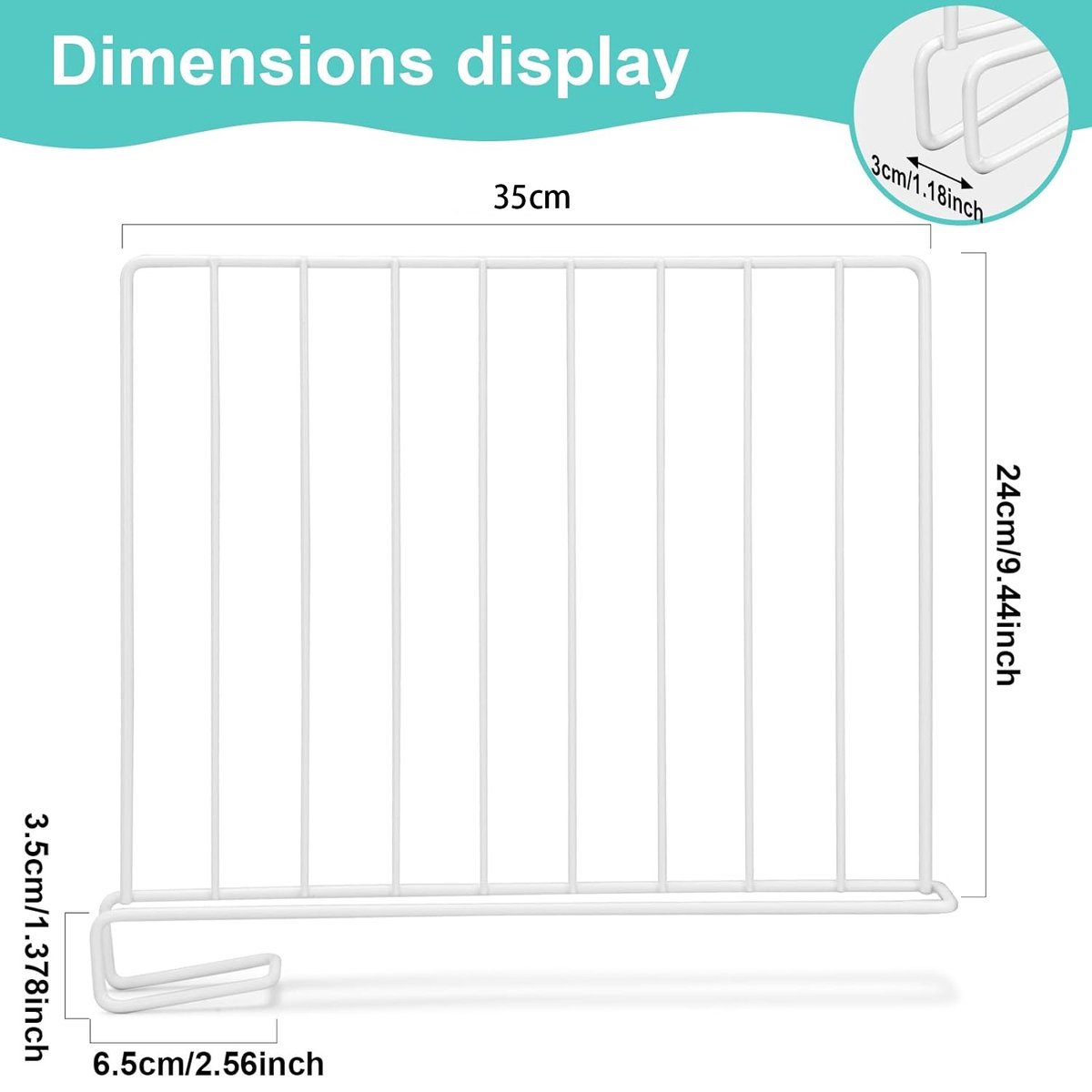2 stuks - Kastplankverdelers voor houten planken - Shelving Organizer Plankenscheider - vo