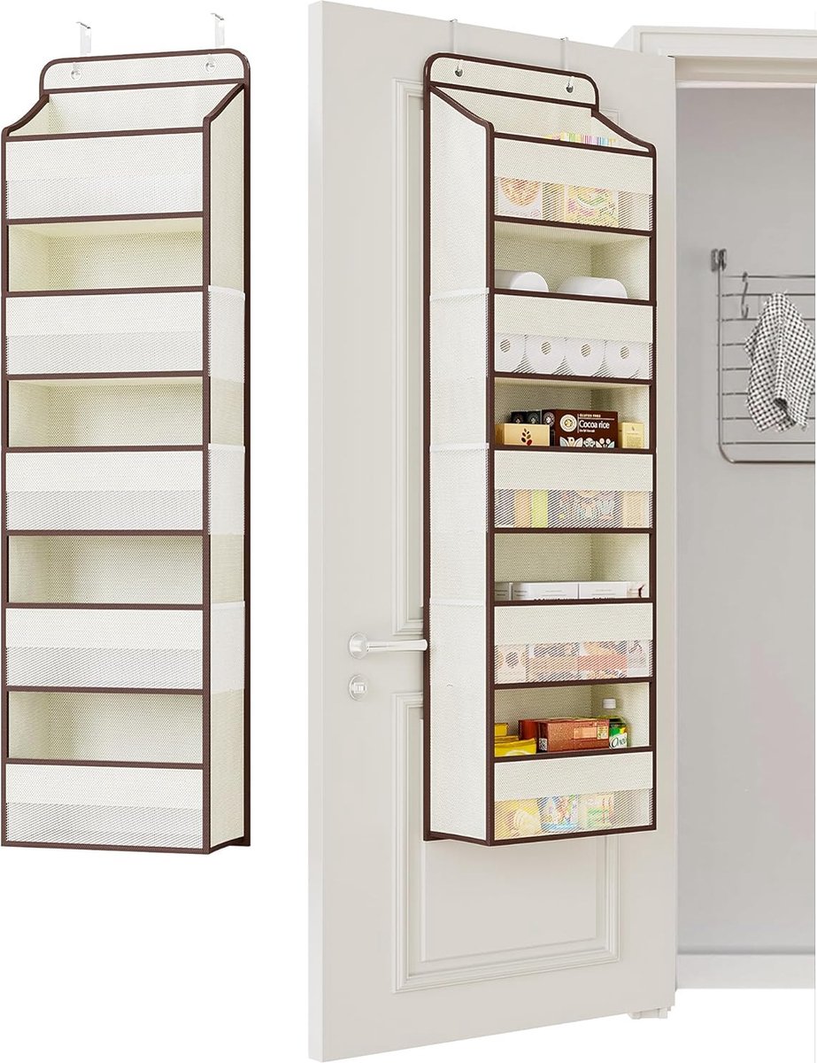 ?Beige?1Stuks- over de deur organizers - deurhangende organizer - Opbergruimte -5 laags,me