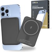 Zybra® Magsafe Powerbank 10000 mAh - Powerbank iPhone - Magnetisch & Draadloos - Voor iPhone 12, 13, 14, 15 - Airpods - Magsafe Oplader - Zwart