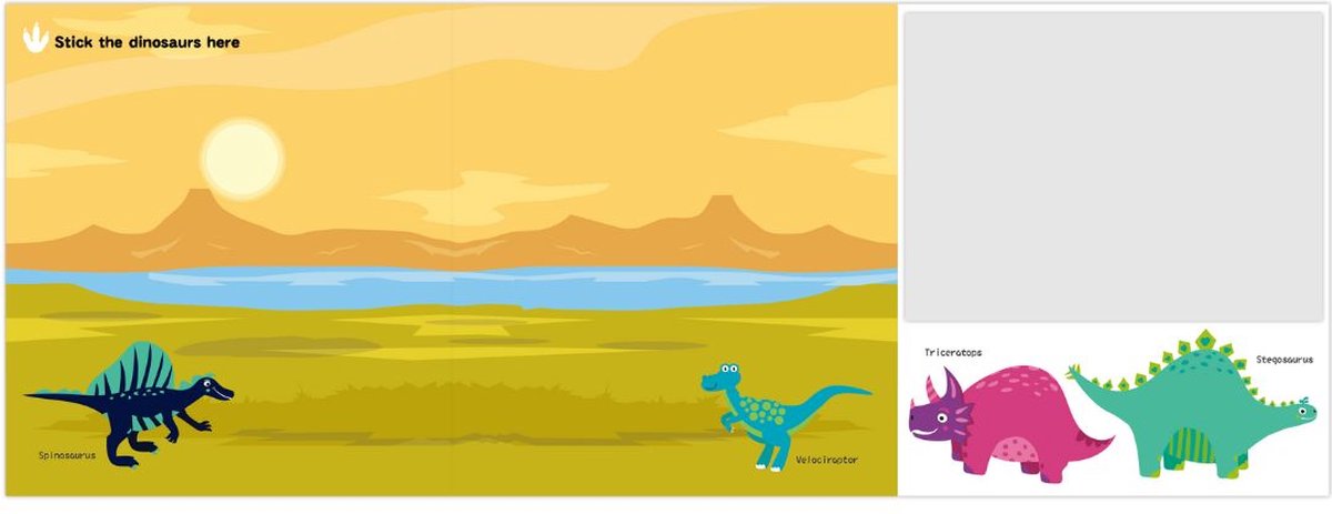 Stick'n Jurassic World Dino Tekenboek - Stickerboek - Creatief - Educatief Speelgoed - Voor Kinderen