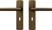 AXA Curve Klik Deurbeslagset Binnendeur - SL55 - Kruk Milan op schild met sleutelgat - Brons geslepen