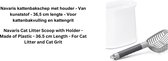 kattenbakschep met houder - Van kunststof - 36,5 cm lengte - Voor kattenbakvulling - kattengrit - grijs - hygiensich