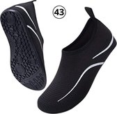 Livano Waterschoenen Voor Kinderen & Volwassenen - Aqua Shoes - Aquaschoenen - Afzwemschoenen - Zwemles Schoenen - Zwart - Maat 43