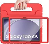 HappyCase Candy+ Kinder Hoes Geschikt voor Samsung Galaxy Tab A9 Plus | Tablethoes met Ingebouwde Screenprotector | Kindvriendelijk | Beschermhoes | Handvat en Standaard | Kinderhoes | Rood