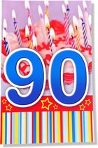 Hourra 90 ans ! Carte d'anniversaire de Luxe - 12x17cm - Carte de vœux pliée avec enveloppe - Carte d'âge