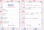 Babyshower invulkaarten | Baby voorspellingskaarten | Baby Olifant | Inclusief bewaarzakje | 30 stuks | A6 formaat
