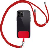 Universeel Telefoonkoord Telefoonkoorden Verstelbaar - Universeel Telefoon Koord Polyester Telefoonkoord - Rood