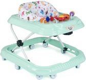 Bogi baby walker - Luxe loopstoel - Verstelbaar in 3 standen - Zitje extra hoog extra veilig - Met 3 speelfuncties - 10 wielen -Babygroen
