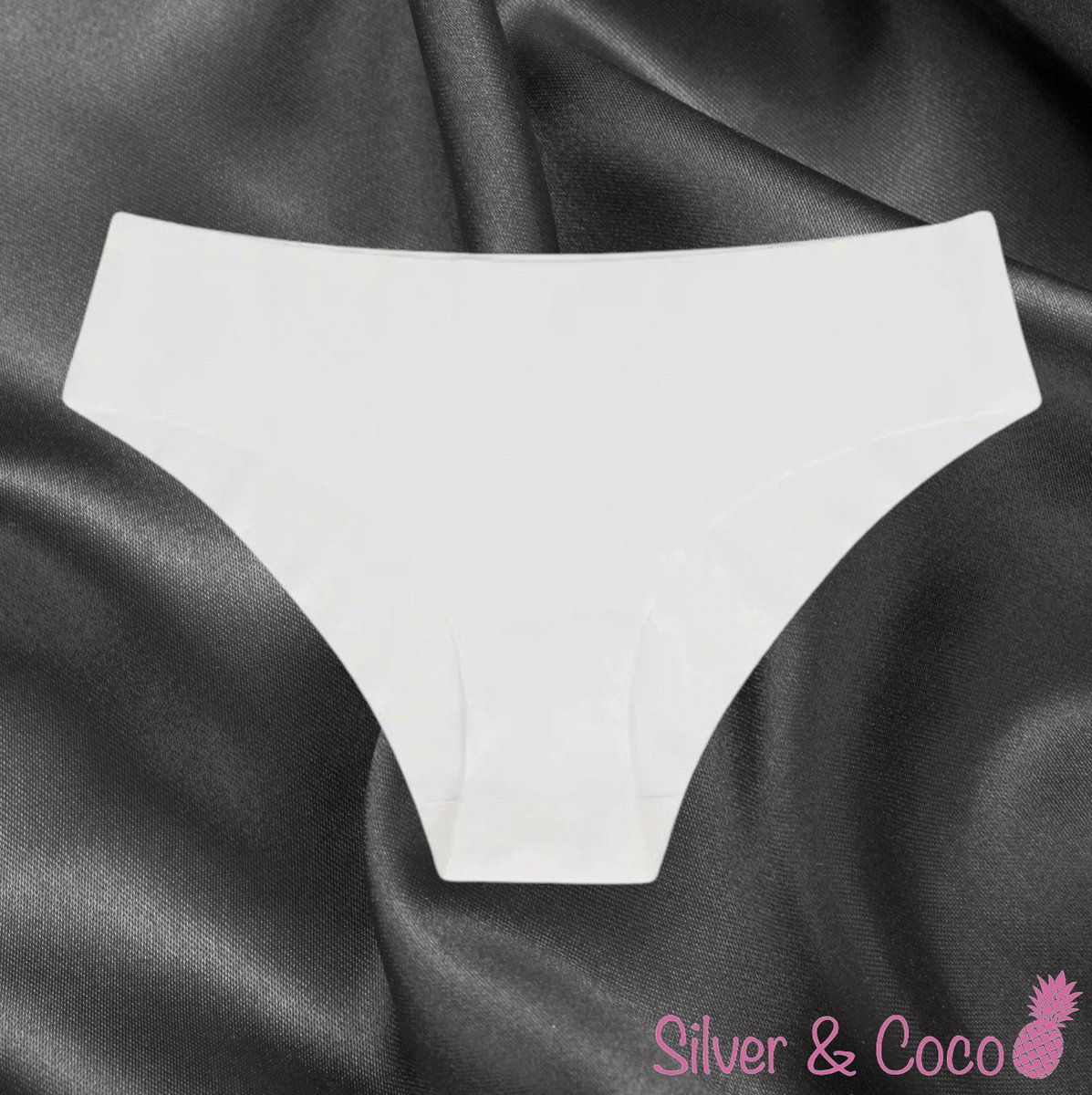 SilverAndCoco® - Naadloze Onderbroek / Seamless Broekje Dames / Zacht Brazilian Slipje / Naadloos Stretch Ondergoed Vrouw / Hipster Dames Lingerie Broekje Slip White - Wit / Extra Large XL