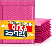 25 stuks Switory 152 cm x 229 cm Bubble Lined Poly Mailer roze zelfklevende verzendtassen-luchtkussenenveloppen