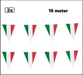 2x Vlaggenlijn Italie 10 meter - Landen EK WK Italiaans festival thema feest fun
