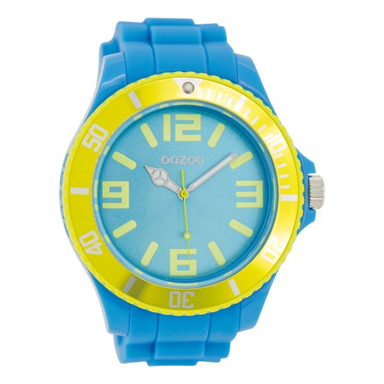 OOZOO Timepieces - Blauwe horloge met blauwe rubber band - C5832
