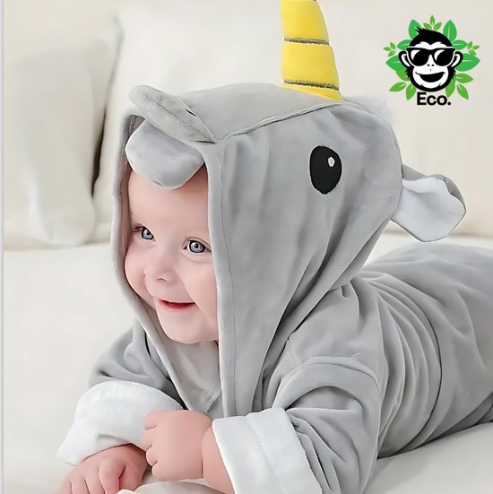 BoefieBoef Eenhoorn Bamboe Baby Badjas 0-2 Jaar (85 cm lang max) - Luxe, Superzacht & Hypoallergeen - Eco Kinderbadjas met Dieren Capuchon - Absorberende Peuter Handdoek Jongen & Meisje - Cadeau Zwemles, Carnaval, Verjaardagen of Kraam - Unicorn van Merkloos — afbeelding 4