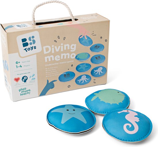 BS Toys Duik Memory Spel - Zwembad Spel vanaf 8 Jaar - 2 tot 4 Spelers - Water Speelgoed Kinderen - Duikspeelgoed - Zwembad speelgoed kinderen - Zwembadspeelgoed - Duik speelgoed - Water speelgoed - Duikspeelgoed zwembad - Memory spelletjes