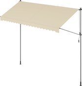 Rootz Beige Clamp Awning with Crank - Outdoor Canopy - Sun Shade - Powder-coated Steel - Aluminum Alloy - Polyester - Adjustable Height - Easy Crank Operation - Large Coverage - 400cm x 120cm - 220-300cm Height - 10.4kg - Includes Instructions