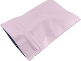 Plastic zakjes met gripseal 100 stuks aluminiumfolie mylar mat roze geurdicht - 10 x 15 cm