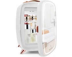 Skincare Beauty Fridge – Mini Koelkast – Minibar – 6 Liter – Slaapkamer – Stijlvol – Met LED Spiegel – Wit