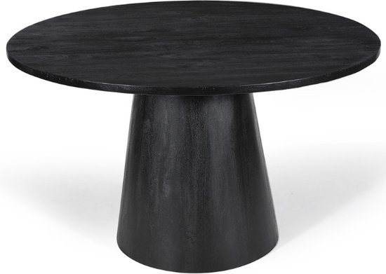 Ronde eettafel Tommy 130 cm - zwart magnoliahout