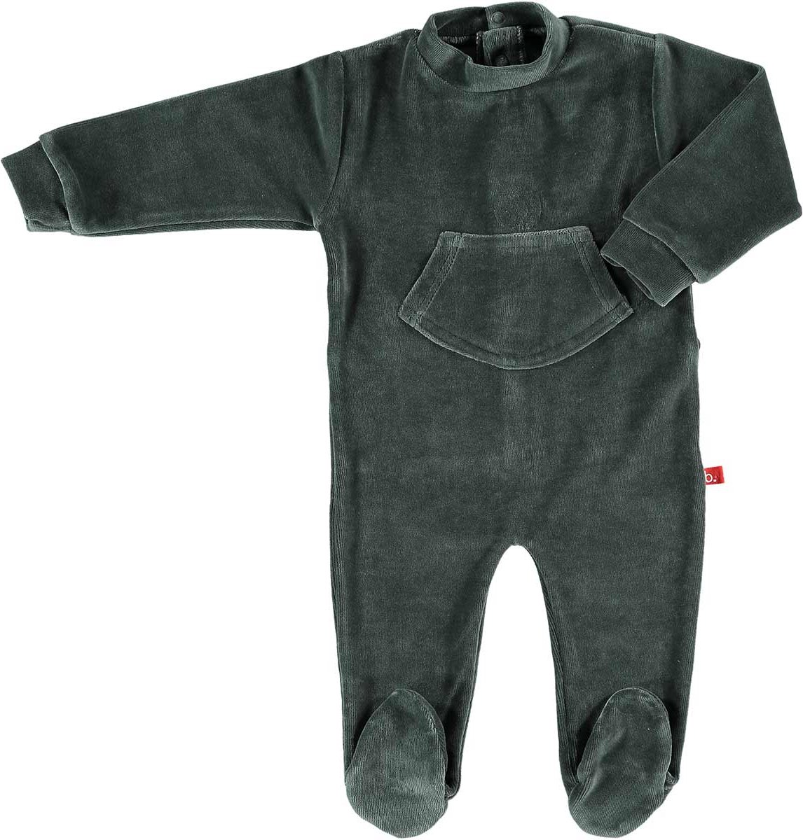 Boxpakje/ baby pyjama biologisch velours antraciet 62-68