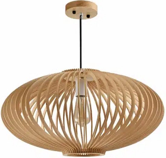 Hanglamp Rossano - Handgemaakt - Ø38 cm - Bamboe - Rotan - Inclusief lichtbron - Natuurlijke uitstraling