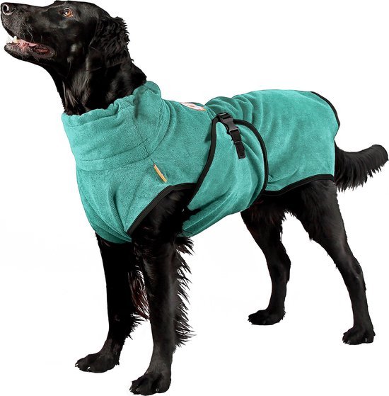 Superfurdogs Hondenbadjas – 3XL – Aqua groen – Sneldrogend & Absorberend