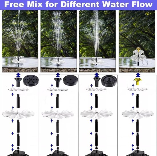 Forever Speed Fontein op zonne-energie voor buiten, tuin, drijvend, led